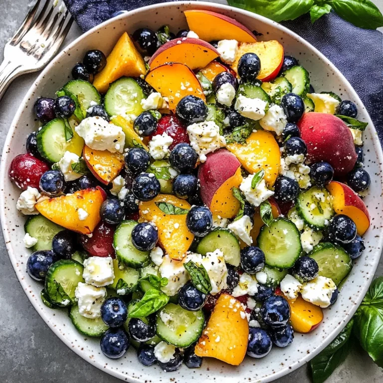 Blueberry Peach Feta Salad