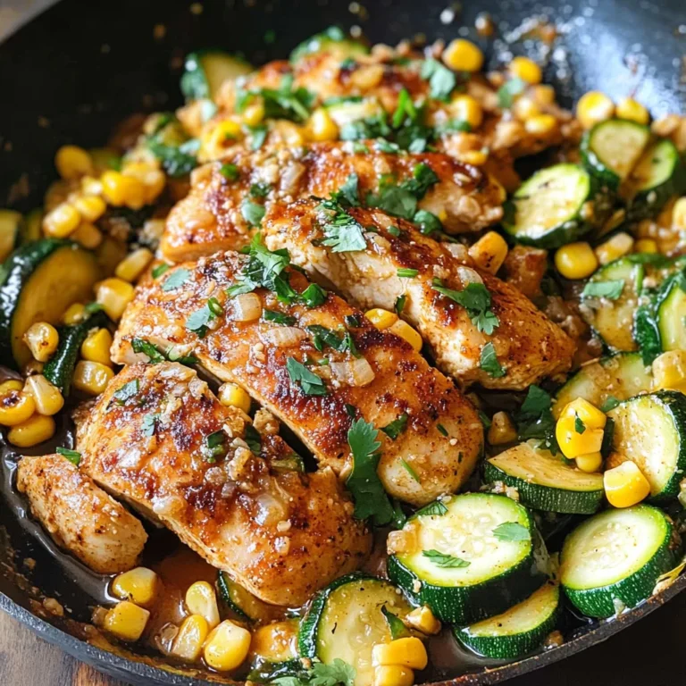 Garlic Butter Chicken with Zucchini and Corn - One-Pan, 30-Minute Meal
