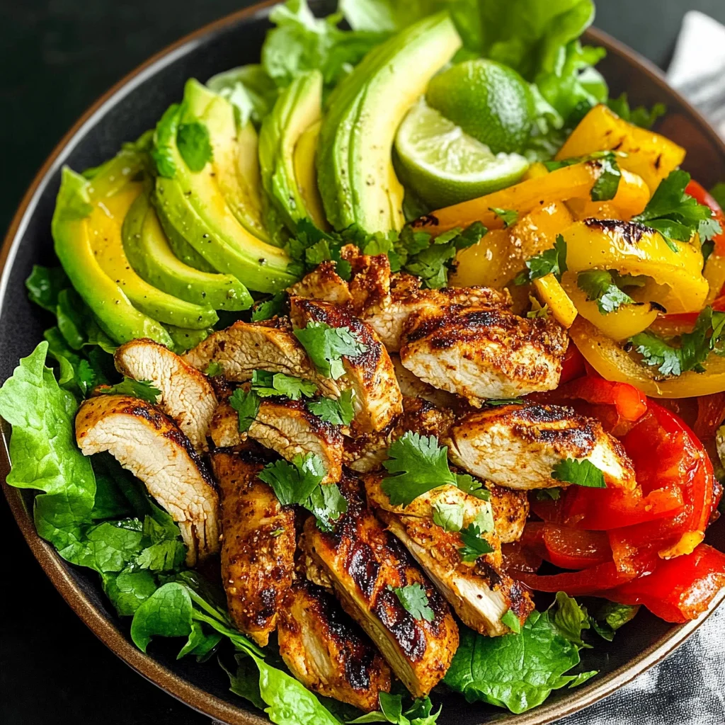 Grilled Chili Lime Chicken Fajita Salad