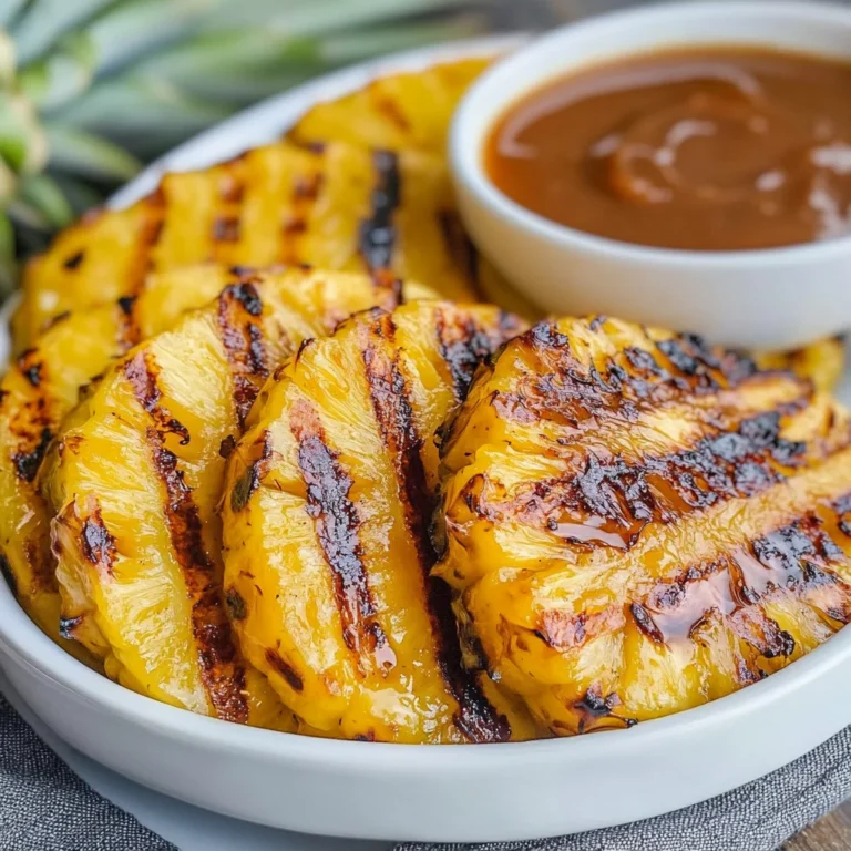 Grilled Pinapple with Cinnamon Honey Drizzle
