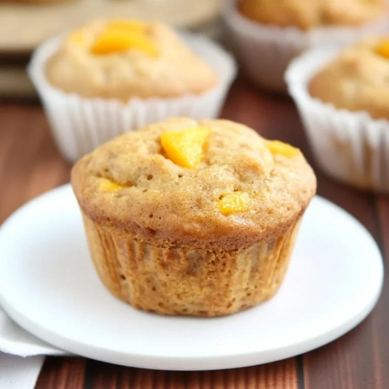Healthy Honey Peach Muffins