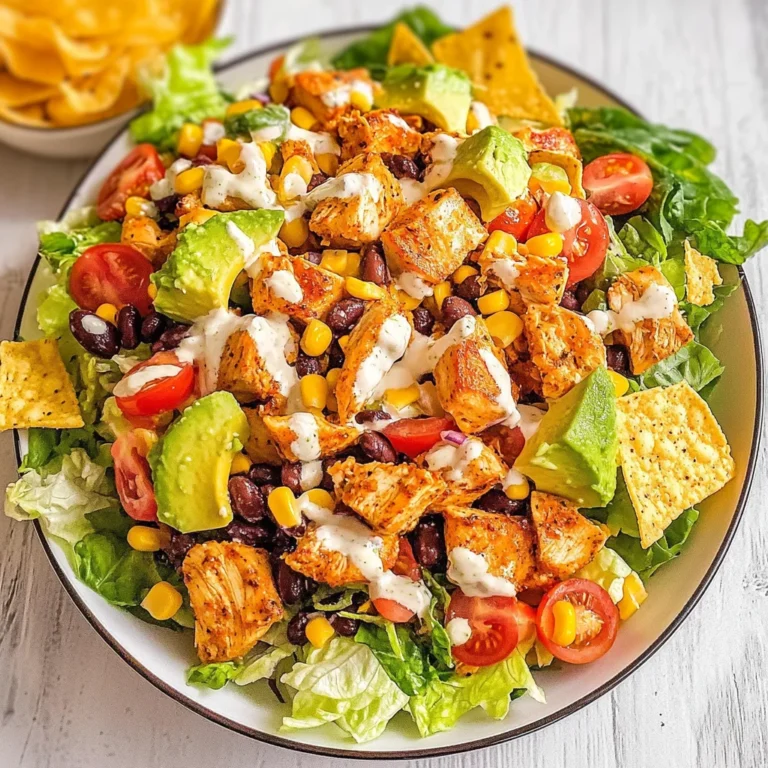Loaded Chicken Taco Salad with Creamy Lime-Cilantro Dressing