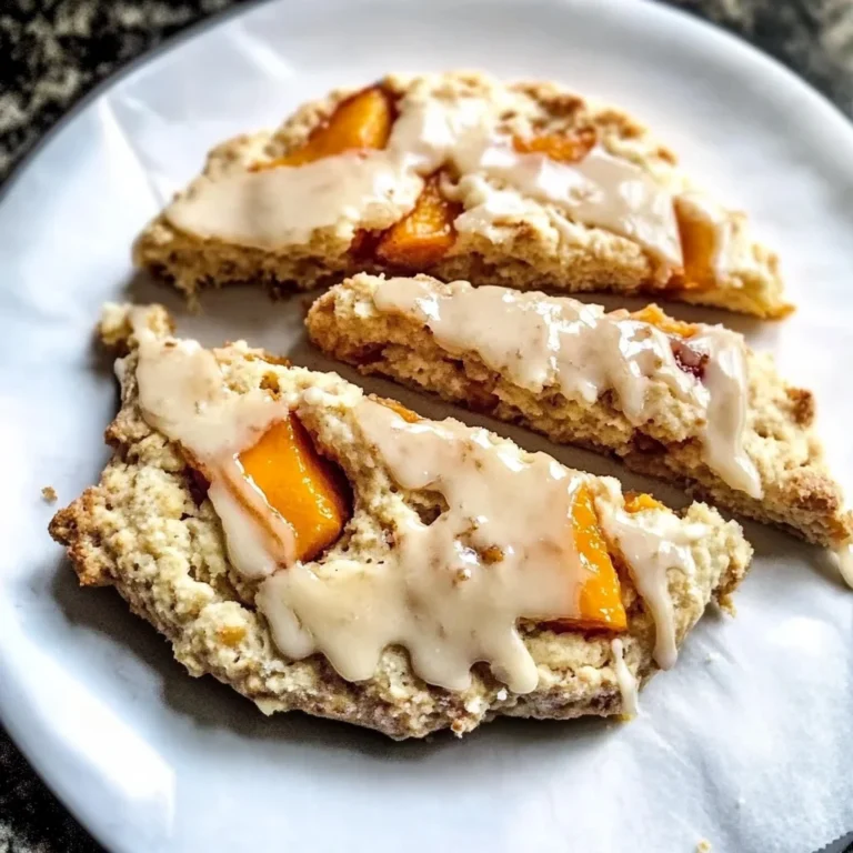 Peach Scones with Honey Vanilla Glaze