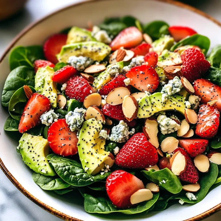 Strawberry Avocado Spinach Salad with Poppyseed Dressing
