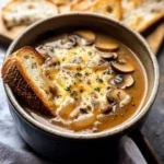 Creamy French Onion and Mushroom Soup.