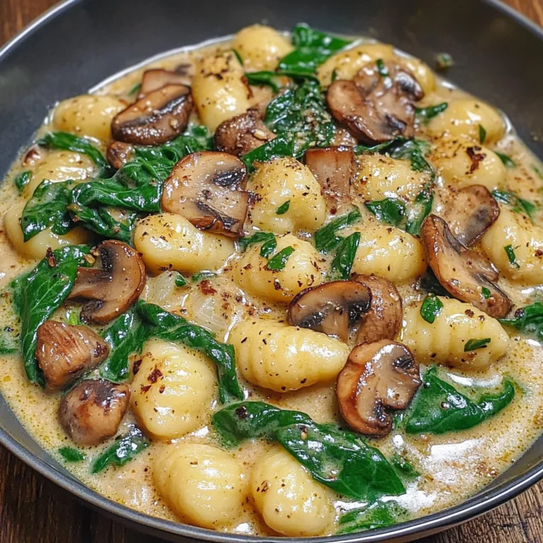 Creamy Spinach and Mushroom Gnocchi (One-Pan, 20 Minutes)