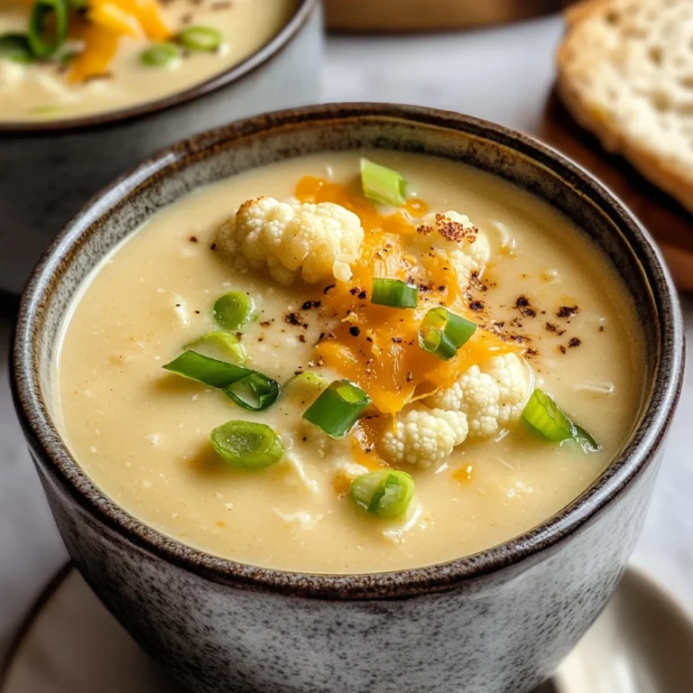 Roasted Garlic Cheddar Cauliflower Soup