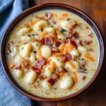 Turkey Bacon Cheddar Gnocchi Soup
