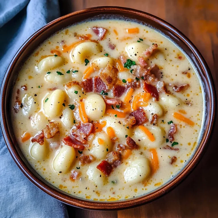 Turkey Bacon Cheddar Gnocchi Soup