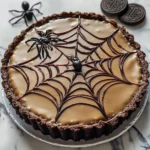 Halloween Chocolate Spiderweb Tart