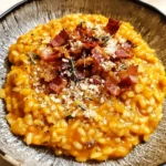 Pumpkin Risotto with Turkey Bacon & Parmesan
