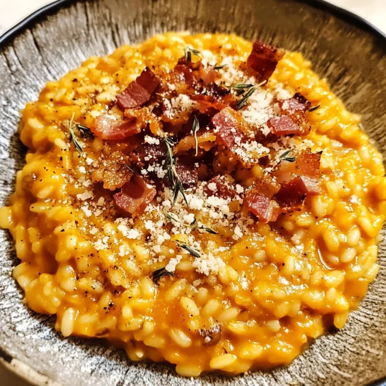 Pumpkin Risotto with Turkey Bacon & Parmesan